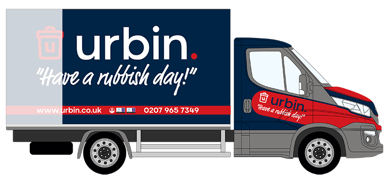 Urbin Waste Commercial Bin collection London cage vehicle hire three-quarter load